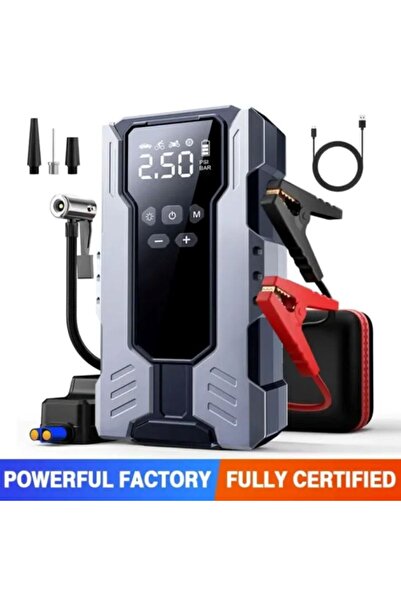 OEM Compresor Auto Portabil 4 în 1 cu Power Bank și Pornire Auto – Mini Compr...