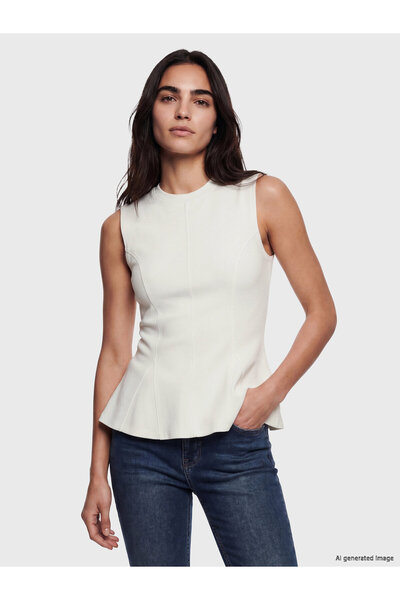 LC Waikiki Crew Neck Frilled Peplum Blouse