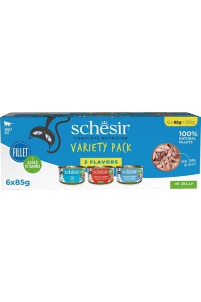 Schesir Tam ve Dengeli Fillet Kedi Konservesi 6 Al 5 Öde (6 x 85 Gr)