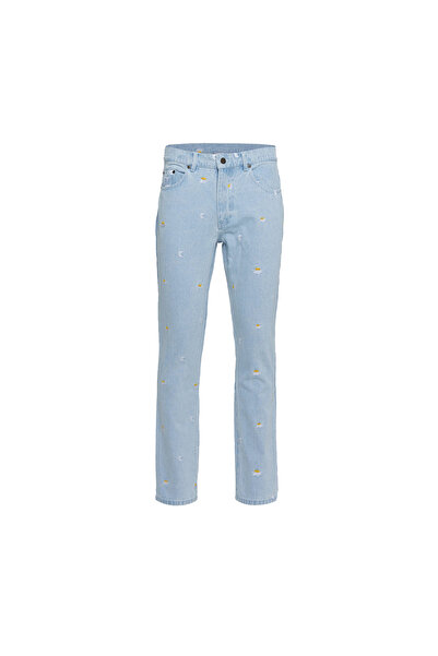 KARL KANI Pantaloni din denim unisex, mici, cu croială dreaptă, cu cinci buzu...