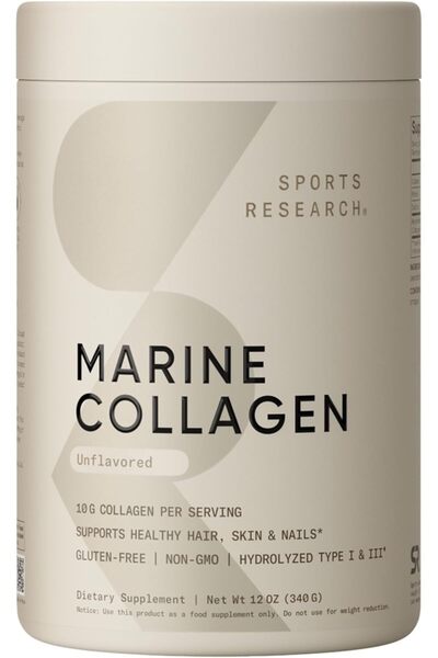 Sports Research Unflavored Marine Collagen Peptides 340g