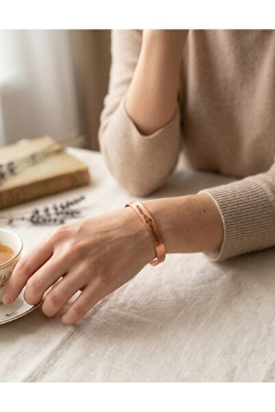 %100 Saf Bakır Bileklik Osmanlı Saray Motifi (Rumi desen) - Ayarlanabilir Bileklik