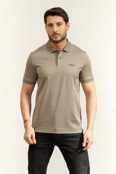 BOSS C Parlay 248 Aston Martin Erkek Polo Yaka T-Shirt Gri