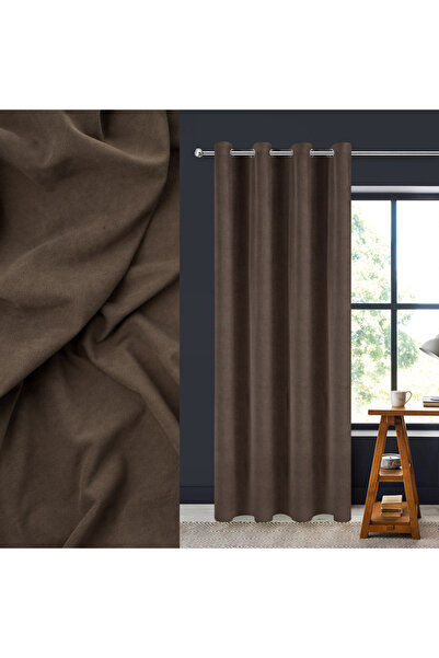 Zumzeria Perdea decorativă din catifea maro cu inele 140x260cm