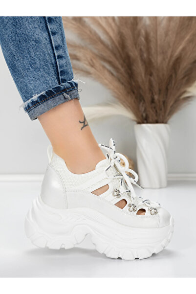 mei Women's Platform Sneakers 0897-33 White