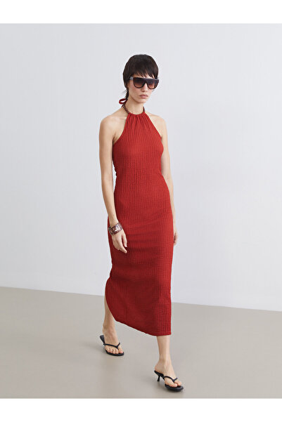 LC Waikiki Halter Neck Textured Dress