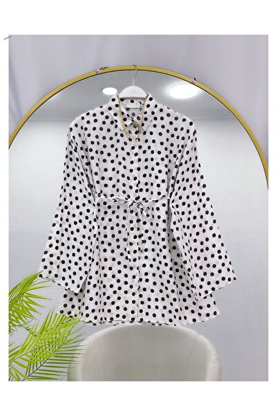 YEDİLALE Benekli̇ Hidden Button Belted Tunic