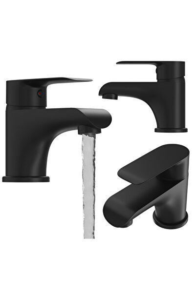 Granitan Baterie Chiuveta Joasa Vito, Negru, Alama, 104mm
