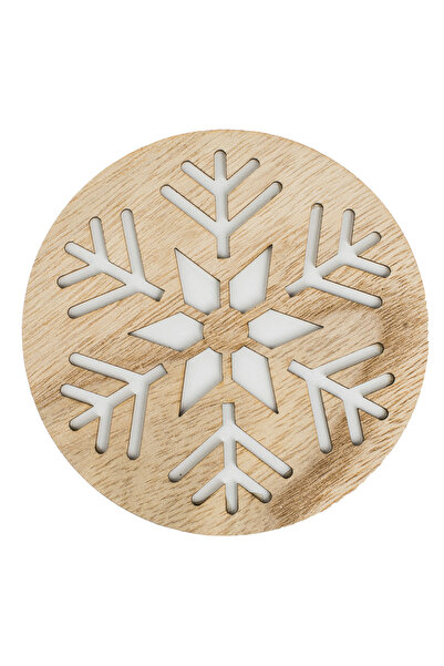 Zumzeria Christmas Coaster with Cut-Out Snowflake Design Ø10cm