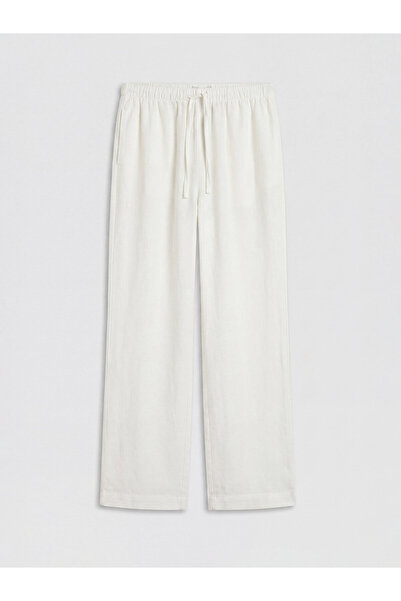 LC Waikiki Elastic Waist Linen Blend Women's Trousers