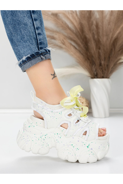 mei Sandale Dama cu Platforma 569-76 Alb