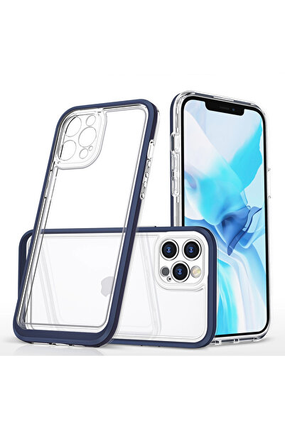 Hurtel CLEAR 3IN1 CASE FOR IPHONE 12 PRO MAX BLUE FRAME GEL COVER