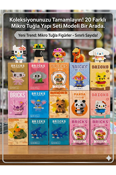 DoviCo Bricks Micro-Block Mini Lego Seti 18 Farklı Model Rastgele Gönderim Eğ...