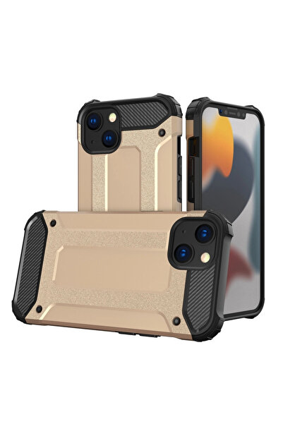 Hurtel Husă Hibridă Armură Rezistentă pentru iPhone 13 mini, auriu