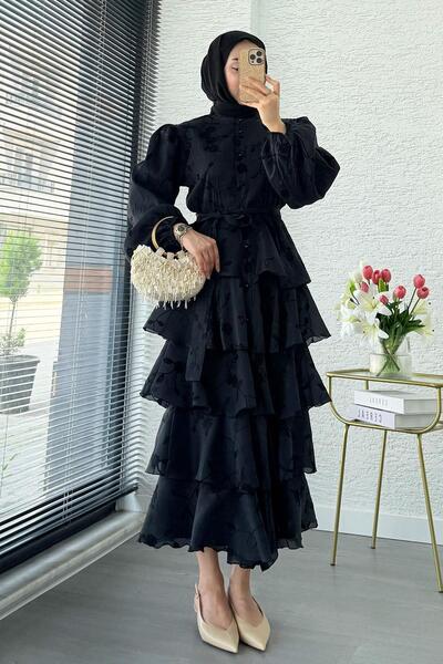 MELEK ARAZ Rochie din tul importat cu design premium, cu straturi multiple – ...