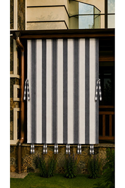 DEVRİM OLİVYA TEKSTİL Water Resistant Cornice Balcony Curtain Decorative Stri...