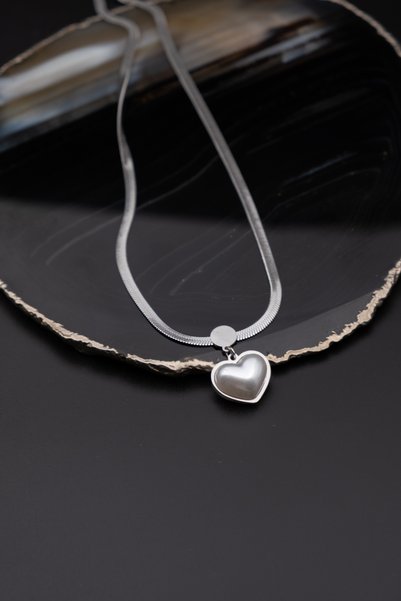 Serenite Collection Heart Steel Necklace