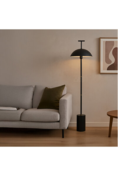 Ebticar Modern design floor lamp with black hemispherical shade