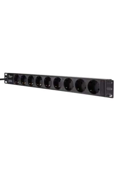 LogiLink 19" PDU 9 x CEE 7/3 socket, without switch, black PDU9C03, 9 AC outl...