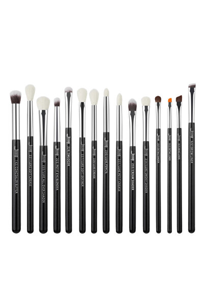 Jessup Set de 15 perii de păr, negru/argintiu, asortate