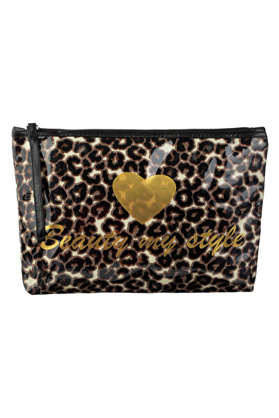 Zumzeria Pochetă cu imprimeu animalier și imprimeu auriu „Beauty my Style” și...