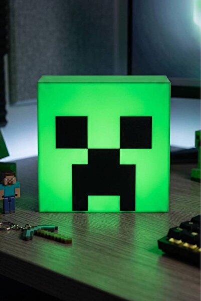 MEK Minecraft Creeper Tasarımlı Dekoratif Aydınlatma Gece Lambası (20x20cm)