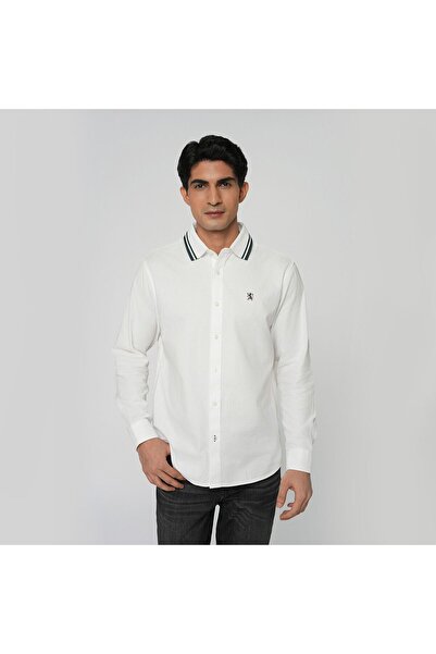 Giordano Men's Regular Fit Lion Oxford Shirt