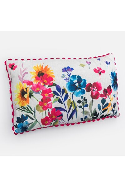 Zumzeria Pernă albă cu model floral 50x30cm