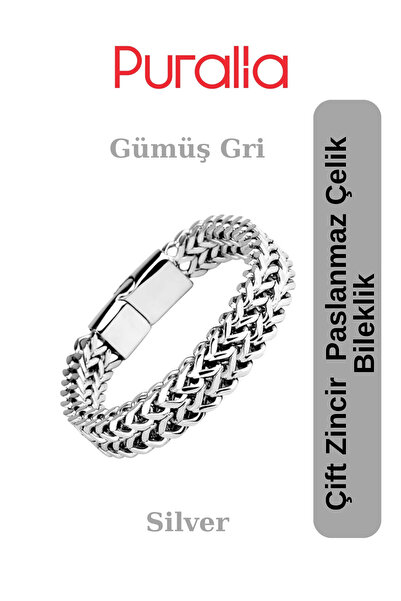 Puralia Double Chain Men's Steel Bracelet