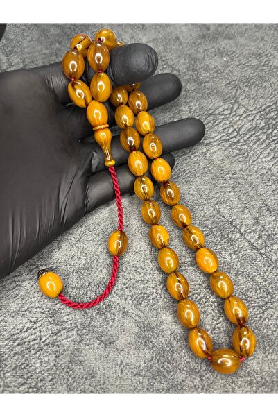 Mos Tespih High-End Marbled Collectible Crimped Amber Prayer Beads with System