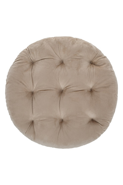 OEM Pernă decorativă pentru scaun, catifea bej, rotundă, 40cm