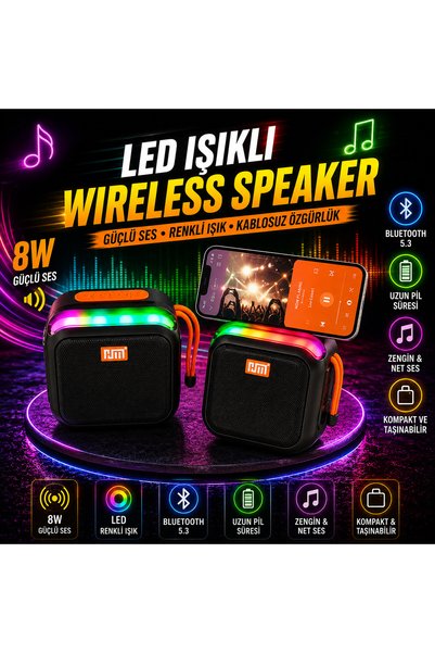 joyplus HM-824 Bluetooth Hoparlör RGB Ses Bombası Portatif Tasarım RGB Speaker