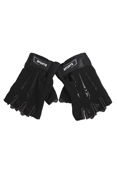 Zumzeria Black Gray Winter Gloves with Velcro "Sports" Fingerless for Teenage...