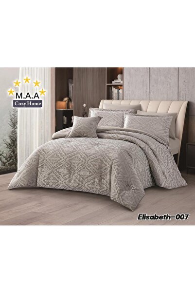 M.A.A Cozyhome Nefirin Jacquard Embroidered Bridal Padded Bedspread-7 Pieces-...