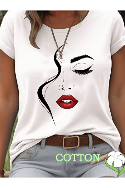 one button Tricou oversize premium cu imprimeu șic cu design Face