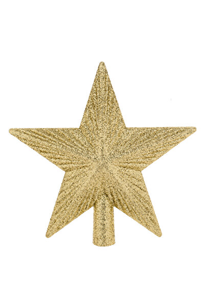 OEM 3D Golden Star Tree Topper with Glitter 15cm