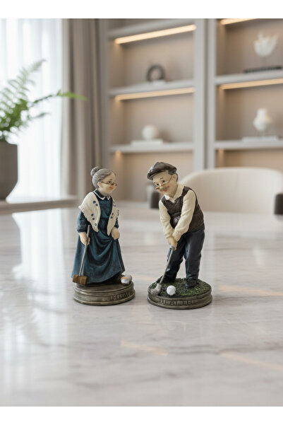 Velvet Classic Golf Couple Decoration Figure 2 Pieces