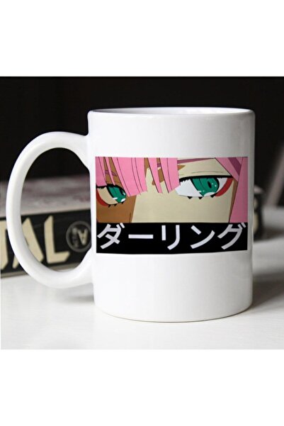 PrimeShoping White Anime Darling in the Franxx Zero Two Eyes Mug