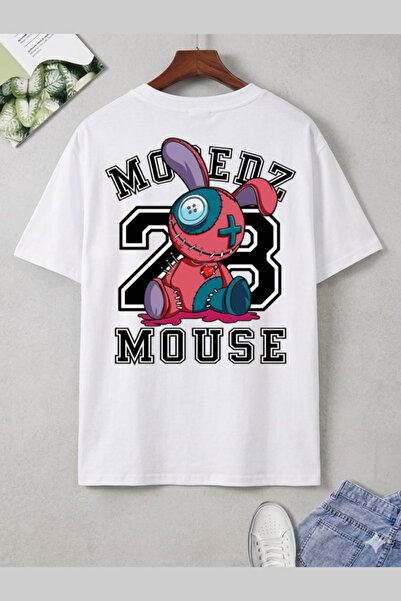 barsdepo Moredz Mouse Back Print T-Shirt, Oversize Unisex T-Shirt Kids / Adult