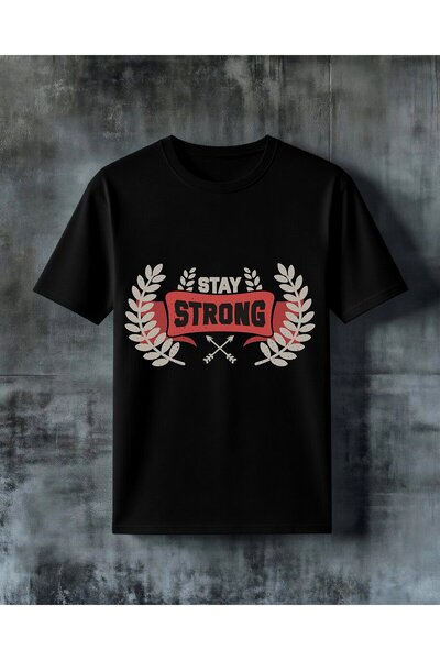 COMVİCHO Stay Strong Motivation Printed Oversize T-Shirt