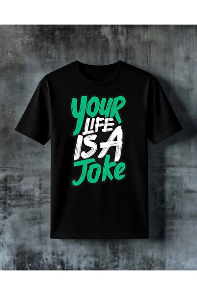 COMVİCHO Your Life Is a Joke Graffiti Printed Oversize T-Shirt