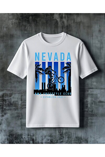 COMVİCHO Nevada Bmx Freestyle Kulup Printed Oversize T-Shirt
