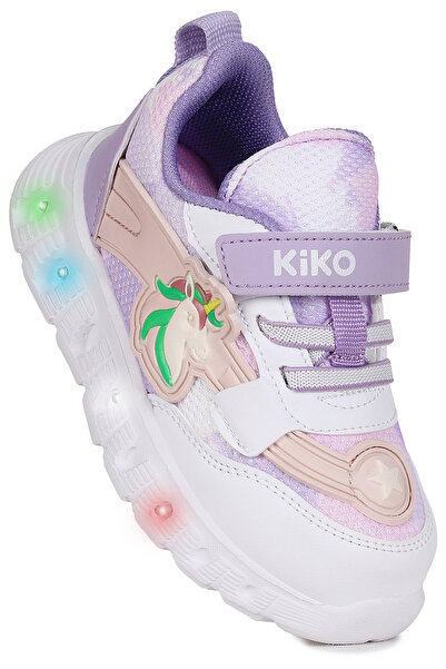 Kiko Kids Puff Cırtlı Işıklı Faylon Taban Kız Çocuk Spor Ayakkabı