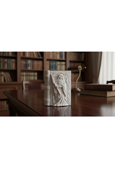 CANSEB Elegance 10cm Benzersiz Azrail Desenli Saksı & Kalemlik & Saklama Kutu...