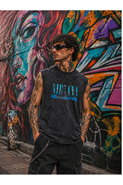FREAK T-SHIRT Tricou Nirvana Grunge Vintage spălat, supradimensionat, cu mâne...