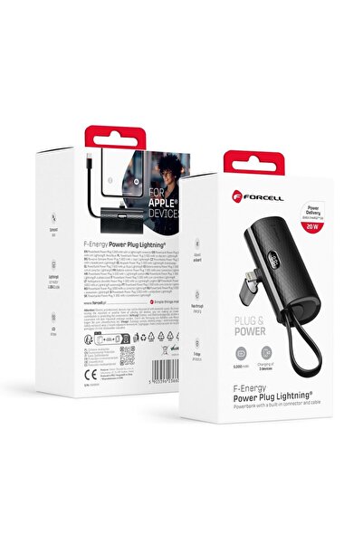 Forcell Powerbank F-ENERGY Power Plug F5K3 powerbank 5.000mAh cu încărcător i...