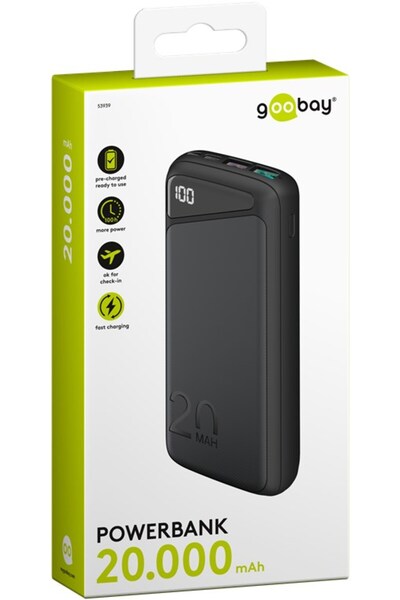goobay Powerbank cu încărcare rapidă 20000mAh cu Power Delivery (USB-C PD, QC...