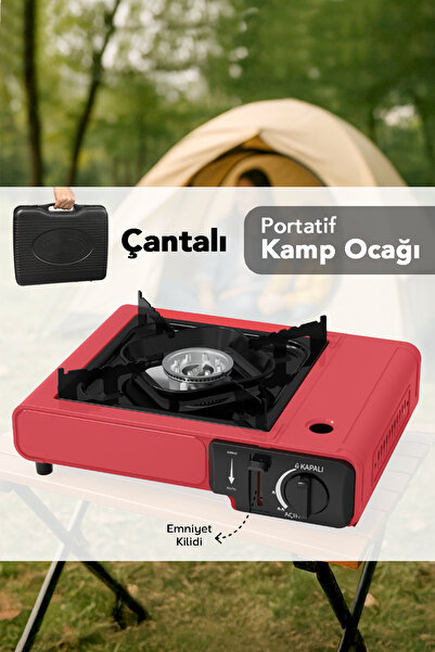 Fischer Taşıma Çantalı Kamp Ocağı - Emniyet Kilitli Portatif Gazlı Ocak Kırmı...