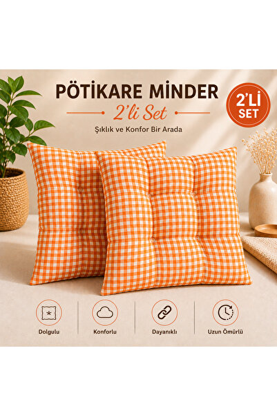 Belomia Home Collection İkili Pötikare Desen Minder | Ekose Desen 2'li Minder...