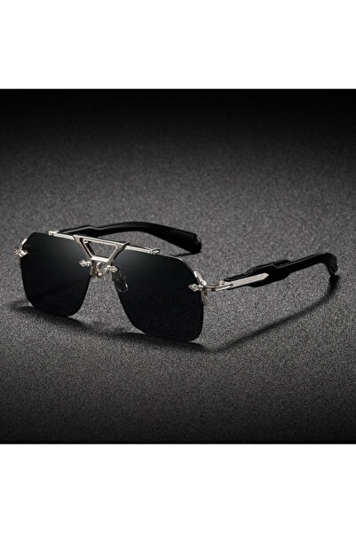 choice2 silver black Luxury Brand Classic Square Rimless Sunglasses Men Women...